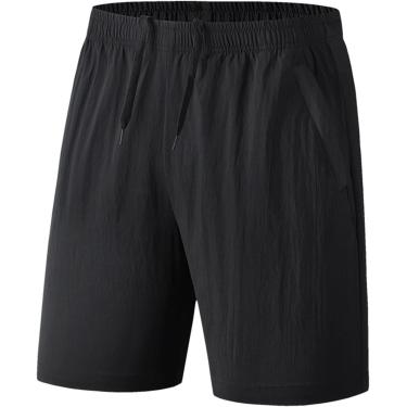 Imagem de Confiável Plus Size 12xl Homens Sólidos Shorts De Secagem Rápida Verão Respirável Sportswear Jogger Praia Calças Curtas Ginásios Masculinos Curto Fitness, Black, 8XL