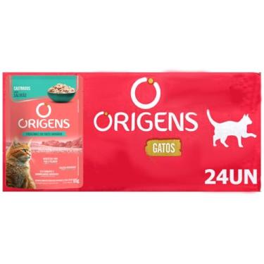 Imagem de Ração Úmida Origens Sachê Gatos Castrados Salmão 85g 18 Unidades