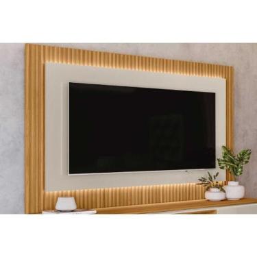 Imagem de Painel Home p/ TV até 70 Pol São Paulo Ripado c/ Leds 220x148cm Whisky