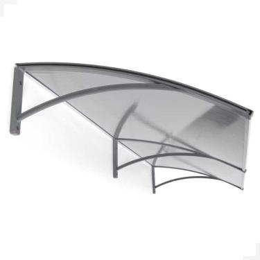 Imagem de TOLDO POLICARBONATO 1,20Mx70Cm Portas e Janelas, Chuva e Sol 1,20M x 0,70M(CINZA COM TRANSLUCIDO)