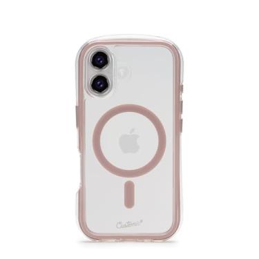 Imagem de Customic Capinha Case Capa para Celular iPhone 16 (6.1"), Impactor Air Anti Impacto Proteção Militar 4 metros contra quedas, Compatível com Mag-Safe, Transparente com Bordas Rosas