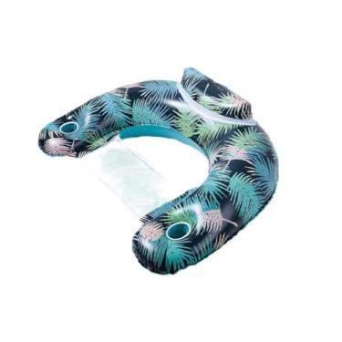 Imagem de Wmiswen Boias de piscina para adultos, infláveis, 1 pacote com 1 cadeira de piscina com porta-copos, boias de piscina para adultos no verão, bronzeamento, praia, piscina, brinquedos