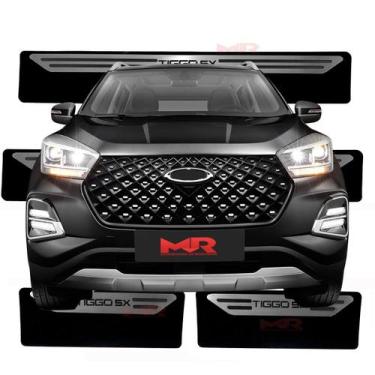 Imagem de Soleira Proteção Porta Aço Inox + Adesivo Poroso Tiggo 5X - MR