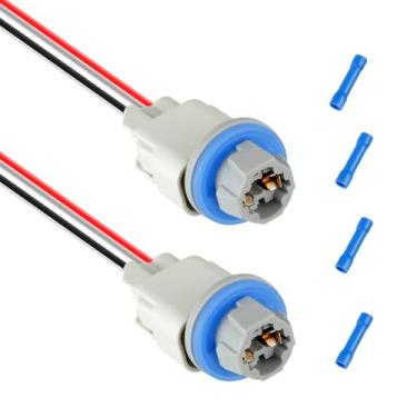 Imagem de HUAREW Kit de chicote de fiação do conector do soquete da lâmpada da placa de licença traseira para Ford F-150 2004-2021, Ranger 1993-2011, substitui OE F81Z-13411-AA, 1U2Z-14S411-BEA