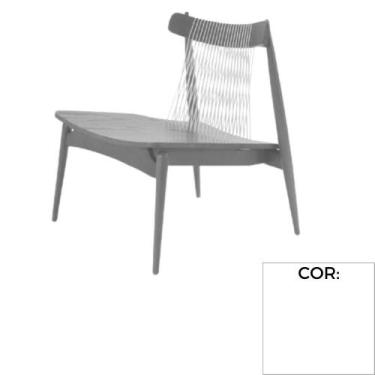 Imagem de Poltrona MH-3781 Herval Madeira Laca Fosca Branca Assento Laminado