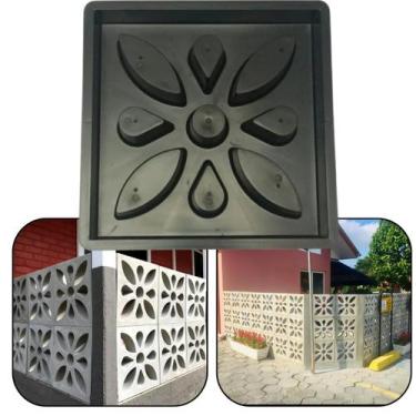 Imagem de Forma Flor Combosé Elemento Vazado 39x39x7 Cobogó Combosé Muxarabi Par