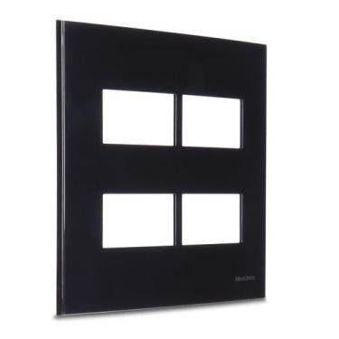Imagem de Placa 4x4 4 Postos Separados Sleek Ebony- Preta Margirius, Preta