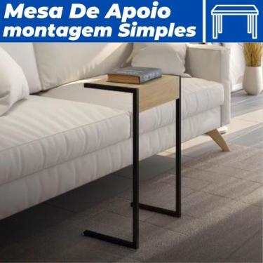 Imagem de Mesa Apoio Lateral leitura Notebook Café 44X72 Industrial Moderno - Pr