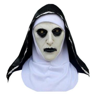 Imagem de Máscara Terror Haloween A Freira Valak Latex Realista C/ Véu - MHR
