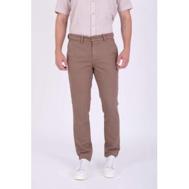 Imagem de Calça Sarja Masculina Casual Slim Fit Chino - JR, Caqui, 40