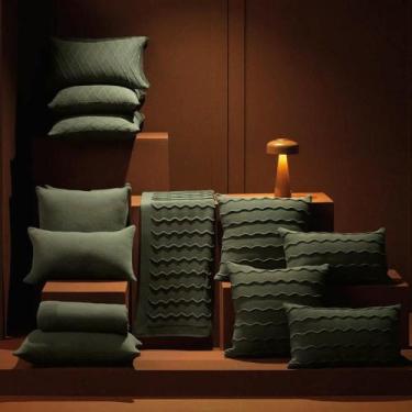 Imagem de Almofada Tricô 45cm x 45cm Altenburg Serenité Verde Bosque