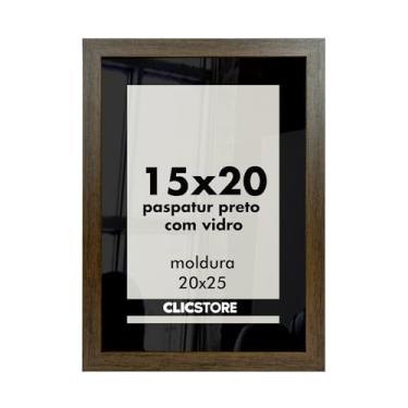 Imagem de Moldura 15x20 Paspatur Quadro Preto Vidro Porta Retrato Foto Luxo Fotografia Parede Madeira Cabeceira Quarto Sala Decor