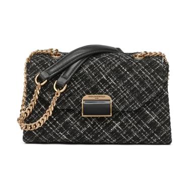 Imagem de Karl Lagerfeld Bolsa de ombro Paris Liana com alças de corrente, preta/dourada