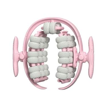 Imagem de OIIBWQ Rolo de massagem com 40 rodas, braçadeira de massagem para pernas, rolo de perna portátil e destacável para exercícios internos de panturrilhas e, Rosa
