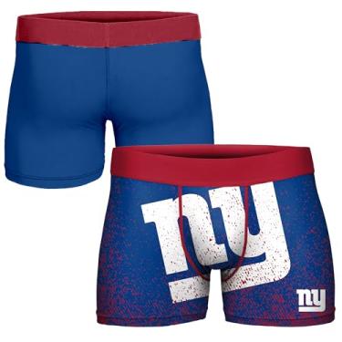 Imagem de FOCO Cueca boxer masculina NFL oficialmente licenciada pela cor do time com logotipo primário para fãs de futebol - New York Giants - GG