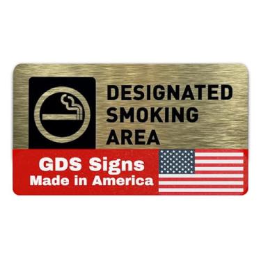 Imagem de Placa designada para fumar cigarros eletrônicos vaping, ouro escovado (17,78 cm L x 7,6 cm A) - por GDS