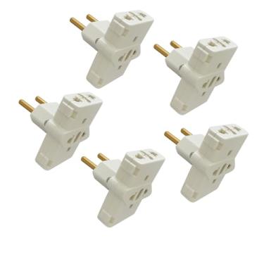 Imagem de Kit com 5 Adaptadores Benjamim Tomada T com 3 Entradas | 10A | Bivolt | 110v e 220v