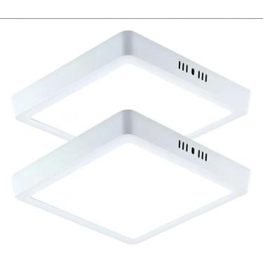 Imagem de 2X Kit 2 Plafon Sobrepor 25W 21X21 Quadrado 6500K Branca Fri