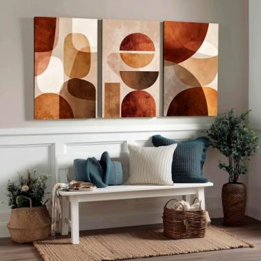 Imagem de Kit 3 Quadros Decorativos Canvas, Arte Para Quarto, Sala, Corredor, 60x90cm, Abstrato