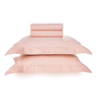 Imagem de Jogo De Cama Casal Karsten 270 Fios Cetim 100% Algodão Rosa