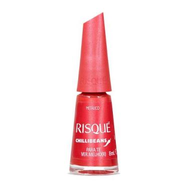 Imagem de Esmalte Vermelho Risqué & Chilli Beans Para Te Vermelhor Metálico - Ri