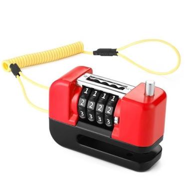 Imagem de Trava de Disco Freio Senha 4 digitos Antifurto Moto Bike Motocicleta B