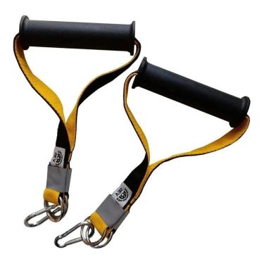 Imagem de 2X Manopla Puxador Cross Over Extensor Academia Mosquetão Pa