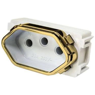 Imagem de Modulo Tomada 20A - Dicompel Novara Branco Gold