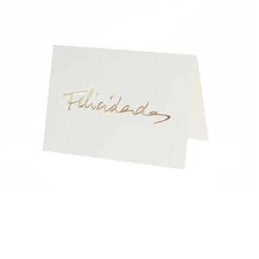 Imagem de CARTÃO FABRIANO FELICIDADES CREME, Teca, GU0007, Creme