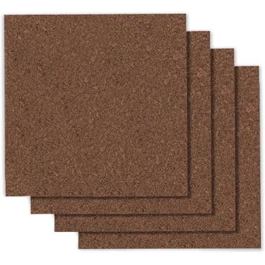 Imagem de Quartet Azulejos de cortiça, quadro de cortiça, 30,5 x 30,5 cm, quadro de cortiça de rolha, quadros de avisos de parede, escuro, pacote com 4 (101)