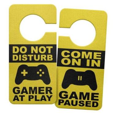 Imagem de Aviso de porta ecologico gamer at play - YAAY