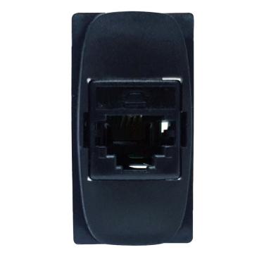 Imagem de Módulo tomada p/ telefone RJ11 4 fios Gracia Alumbra Preto