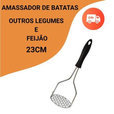 Imagem de Amassador Espremedor de Batata Legumes e Feijão Aço Inox Reforçado Pro