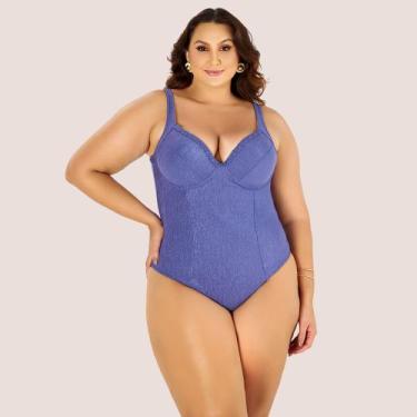 Imagem de Maiô Modelador Zero Barriga com Bojo e Trançado Plus Size - Banho de M