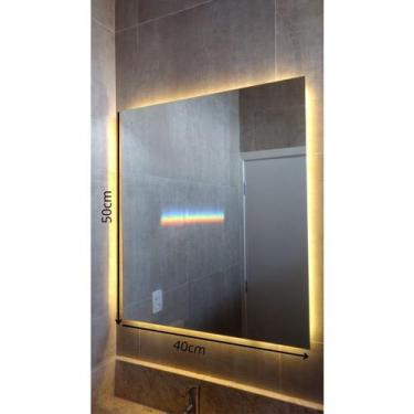 Imagem de Espelho de Led Quadrado Vários Tamanhos Maquiagem Moda Blogueira Fotos