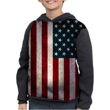 Imagem de Casaco Moletom Infantil Bandeira Do Estados Unidos - smoke, Preto, 8