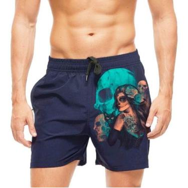Imagem de Short Praia Shorts Banho Mauricinho Caveira Espanhola 281 - smoke, Pre