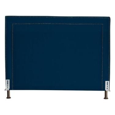Imagem de Cabeceira Viviane Luxo Suede Cores - DS Estofados, Casal, Azul Marinho