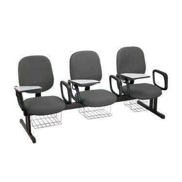 Imagem de Cadeira Escolar em longarina para Escolas Linha Uno Cinza