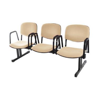 Imagem de Cadeira em longarina para Igrejas e Auditórios Linha Hotel Bege