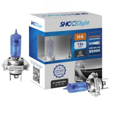 Imagem de Kit Par Lampada Super Branca H4 8500k 12v 60/55w