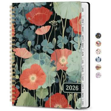 Imagem de Agenda 2026 – Agenda semanal e mensal, janeiro de 2026 a dezembro de 2026, agenda de calendário 2026 com encadernação em espiral, bolso interno, perfeito para material escolar de escritório em casa