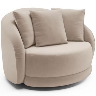 Imagem de Poltrona Decorativa Para Sala De Estar Base Giratória Witta M03 Veludo