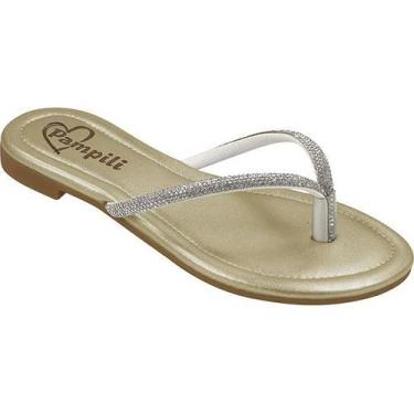 Imagem de Sandalia rasteira infantil pampili iris strass, Dourado, 31