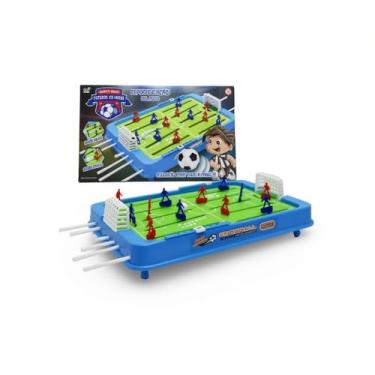 Imagem de Mesa de Futebol Infantil com Alavancas e Jogadores, Jogo de Tabuleiro Esportivo para Crianças, Azul e Verde