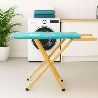 Imagem de Mesa Tábua De Passar Roupas Madeira Tecido Térmico Com Tomada