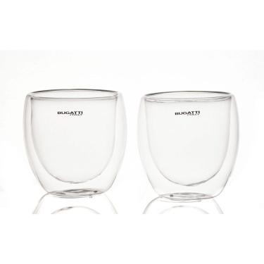 Imagem de Conjunto 2 Copos De Café Chá De Parede Dupla 250ml Bugatti