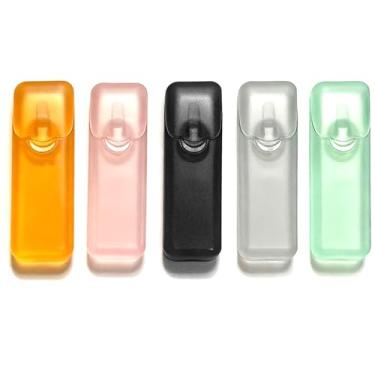 Imagem de 5 caixas de armazenamento portáteis, organizador de peças pequenas de plástico, palito de dente de viagem, fio dental, comprimidos e compartimentos de armazenamento de joias