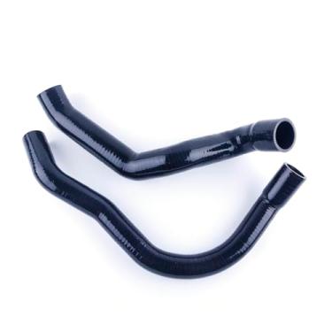 Imagem de XAJINGSU Kit de mangueira de refrigeração de radiador de silicone compatível com Jeep Cherokee XJ 4.0 l6 1991-2001, 2 peças, 11 cores (preto brilhante)
