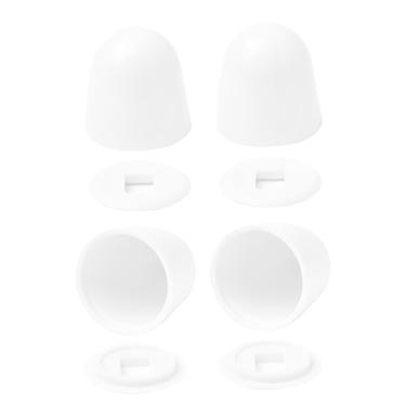 Imagem de Tampas de vaso sanitário de plástico universal, acessórios de banheiro, capas redondas brancas de 3 cm de altura com arruelas extras, pacote com 8